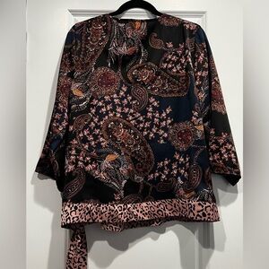 Dressbarn Women’s Multicolored Boho Paisley blouse